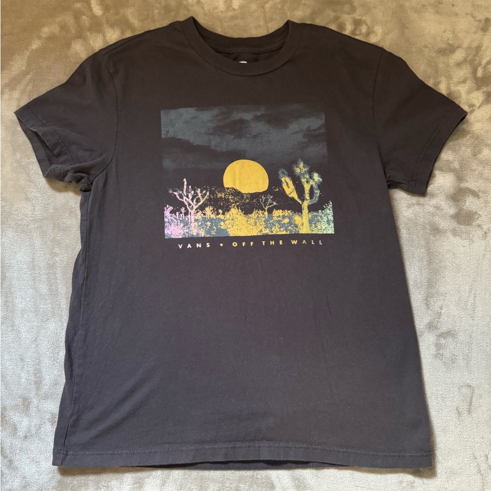 Vans Black Short Sleeve Tee with Desert Graphic